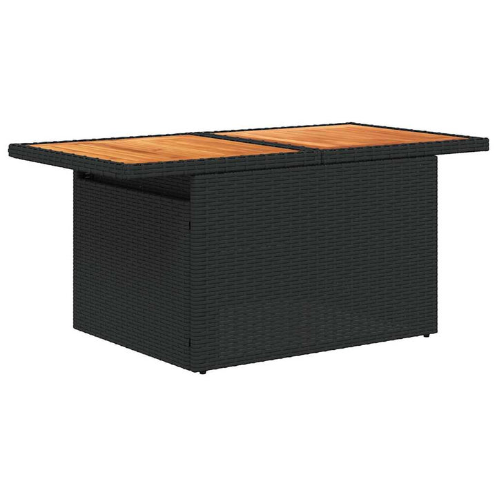sofasæt til haven 8 dele med hynder polyrattan akacietræ sort