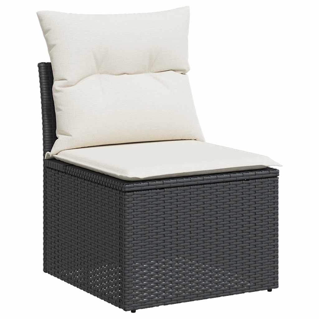 sofasæt til haven 8 dele med hynder polyrattan akacietræ sort