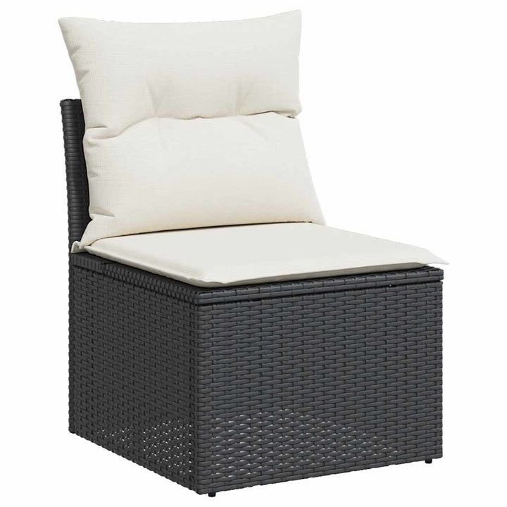 sofasæt til haven 8 dele med hynder polyrattan akacietræ sort