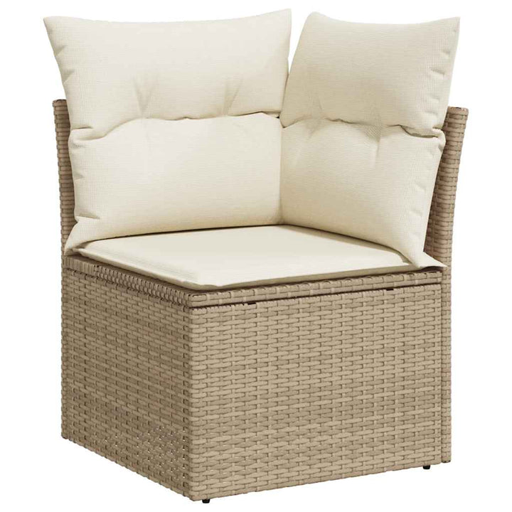 sofasæt til haven 8 dele med hynder polyrattan akacietræ beige