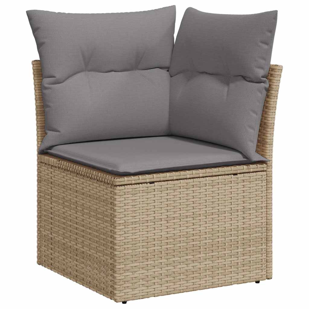 sofasæt til haven 8 dele med hynder polyrattan akacietræ beige