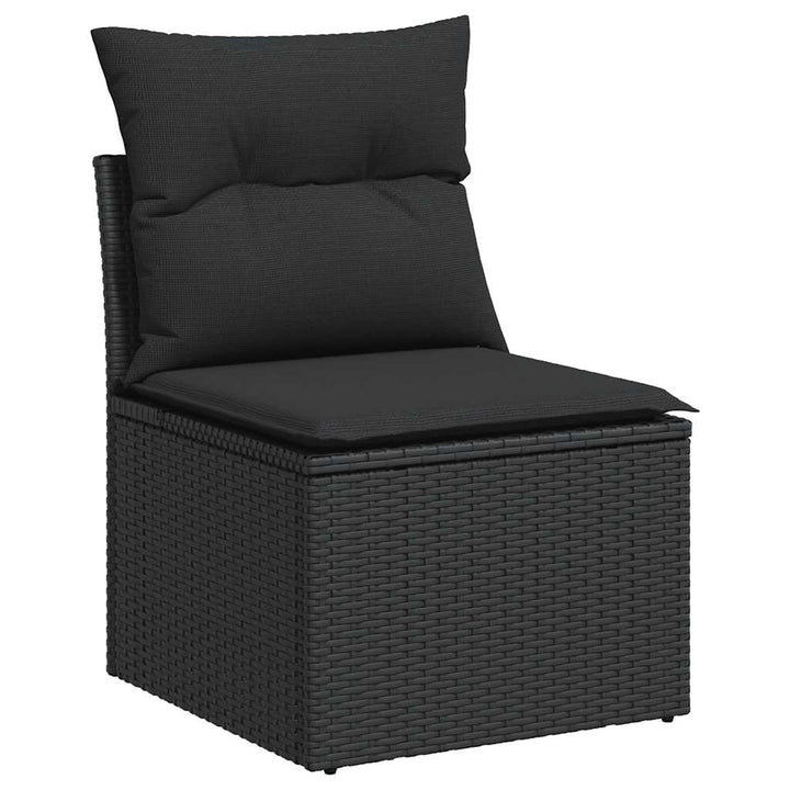 sofasæt til haven 8 dele med hynder polyrattan akacietræ sort