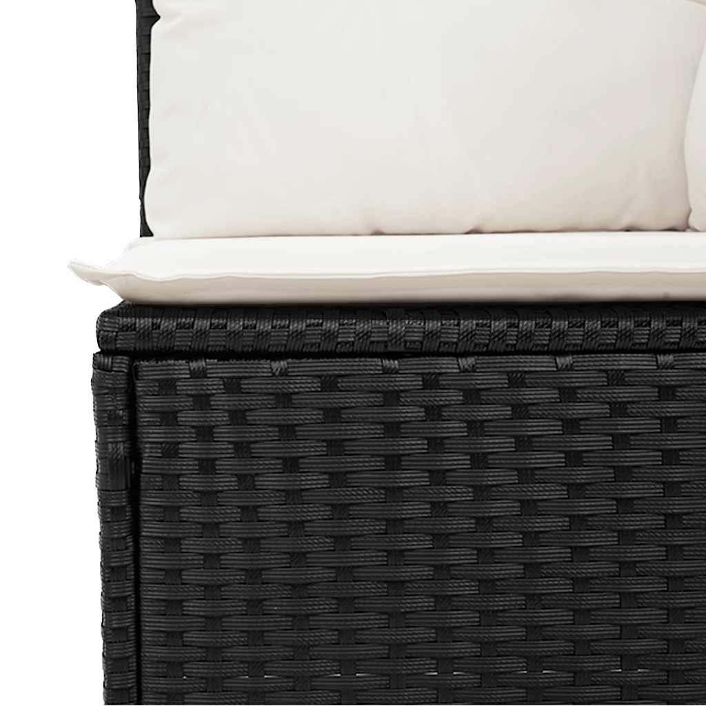 sofasæt til haven 8 dele med hynder polyrattan akacietræ sort