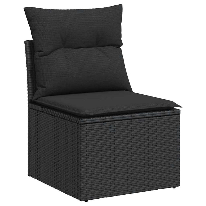 sofasæt til haven 8 dele med hynder polyrattan akacietræ sort