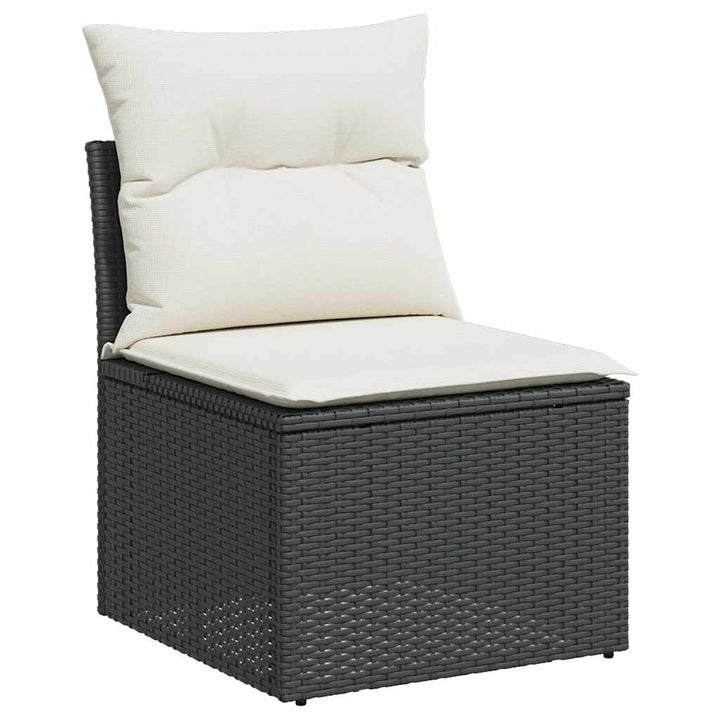 sofasæt til haven 8 dele med hynder polyrattan akacietræ sort