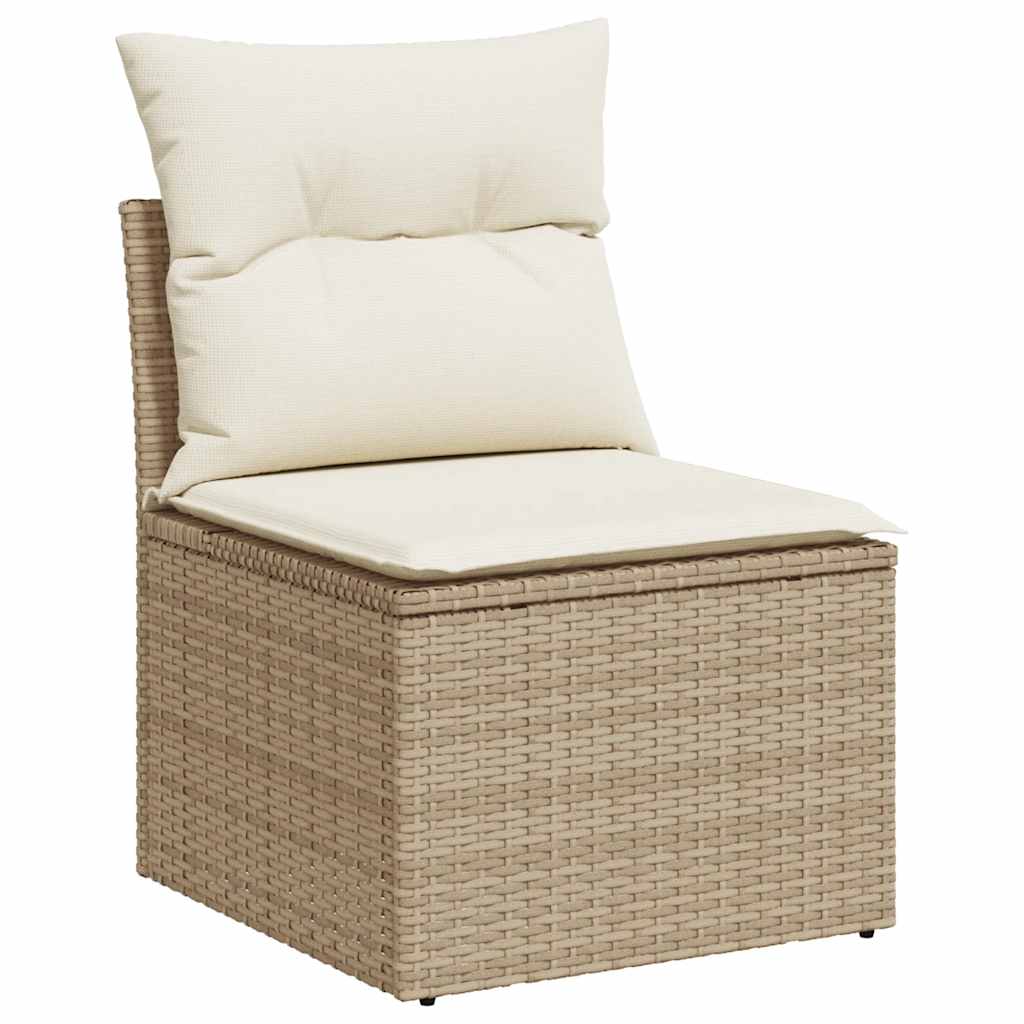 sofasæt til haven 8 dele med hynder polyrattan akacietræ beige