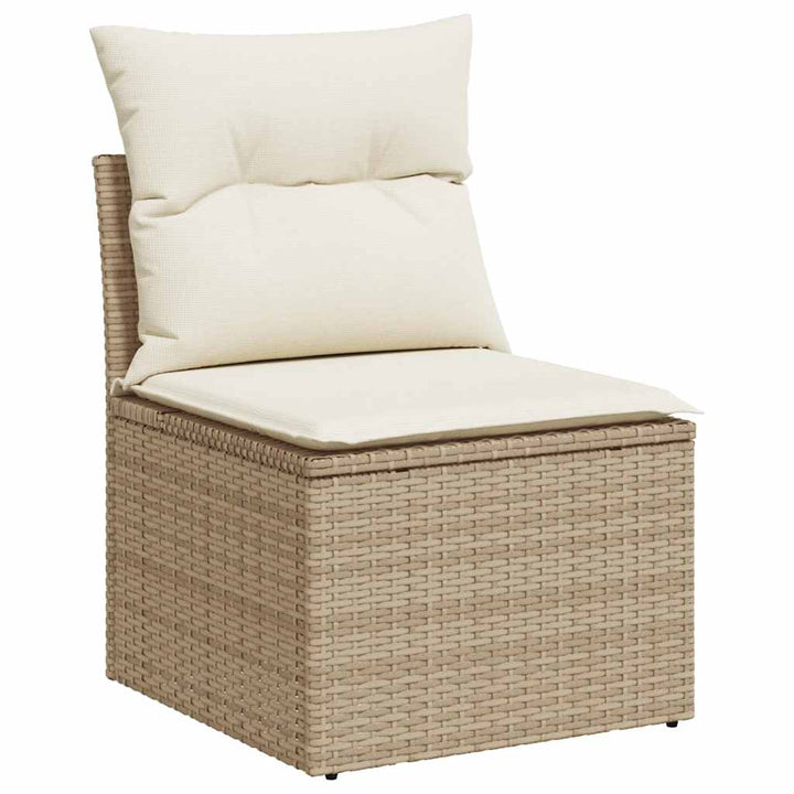 sofasæt til haven 8 dele med hynder polyrattan akacietræ beige
