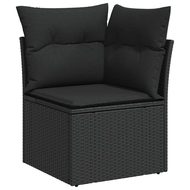sofasæt til haven 8 dele med hynder polyrattan akacietræ sort