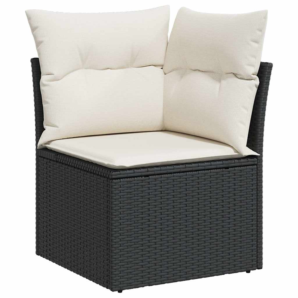 sofasæt til haven 8 dele med hynder polyrattan akacietræ sort