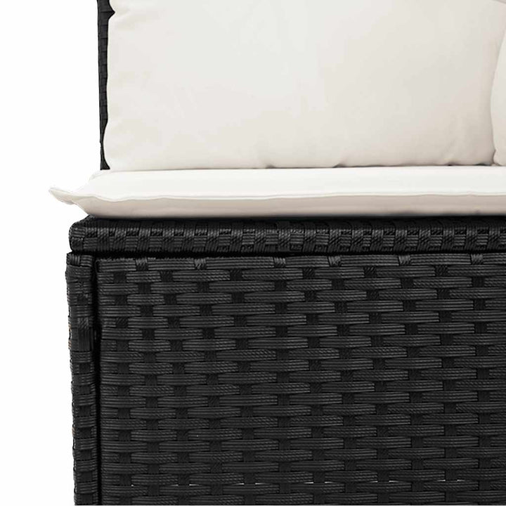 sofasæt til haven 8 dele med hynder polyrattan akacietræ sort