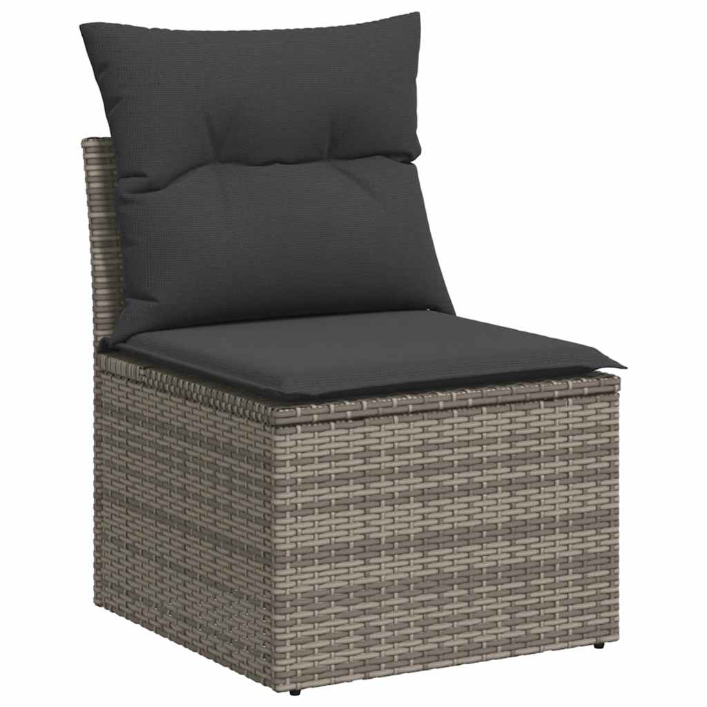 sofasæt til haven 8 dele med hynder polyrattan akacietræ grå