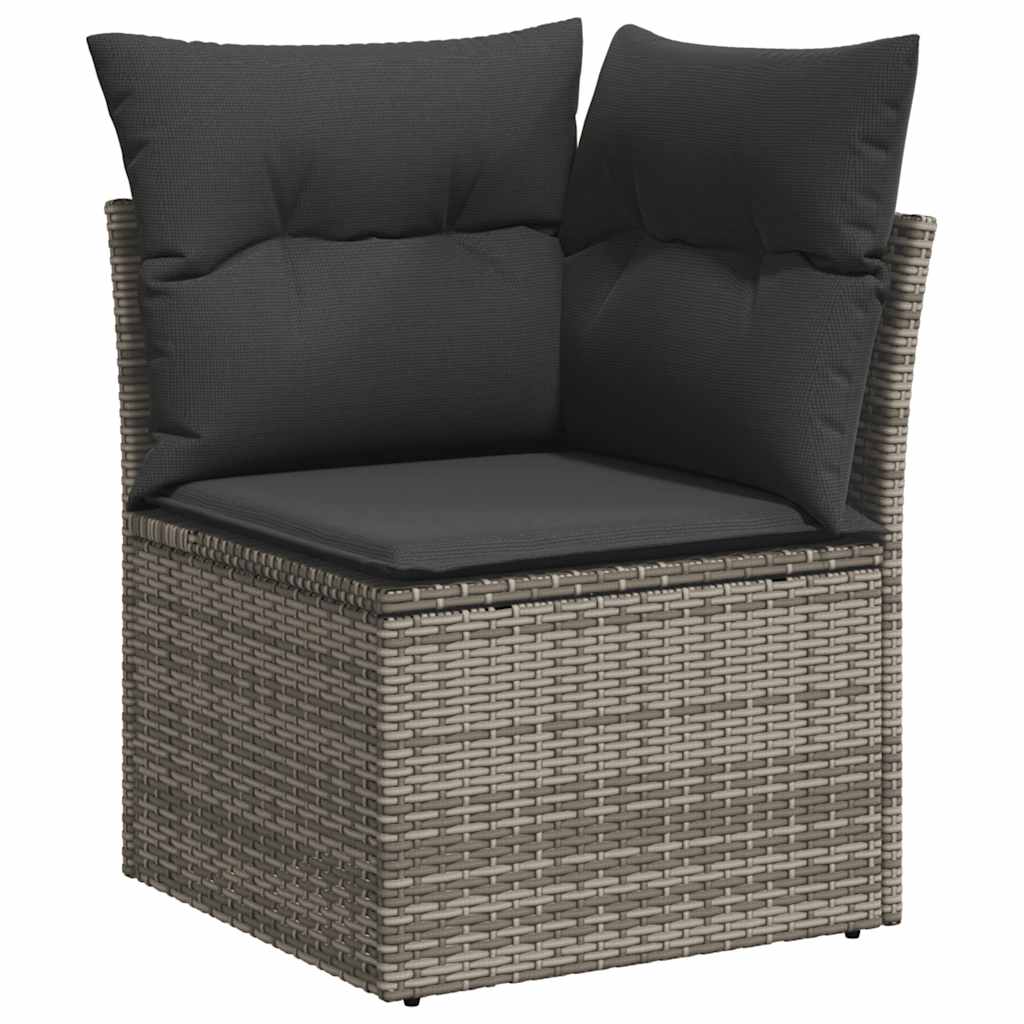 sofasæt til haven 8 dele med hynder polyrattan akacietræ grå