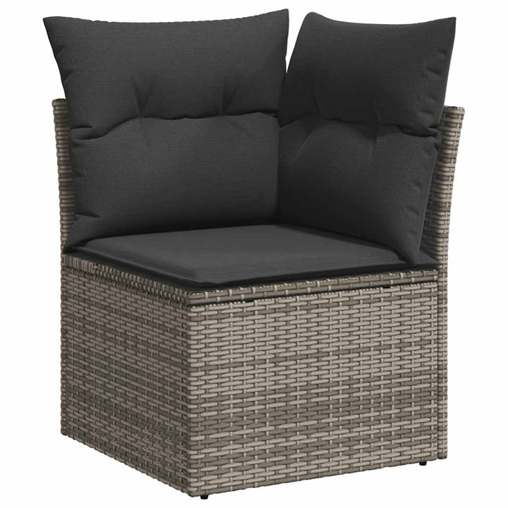 sofasæt til haven 8 dele med hynder polyrattan akacietræ grå