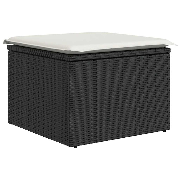 sofasæt til haven 7 dele med hynder polyrattan akacietræ sort