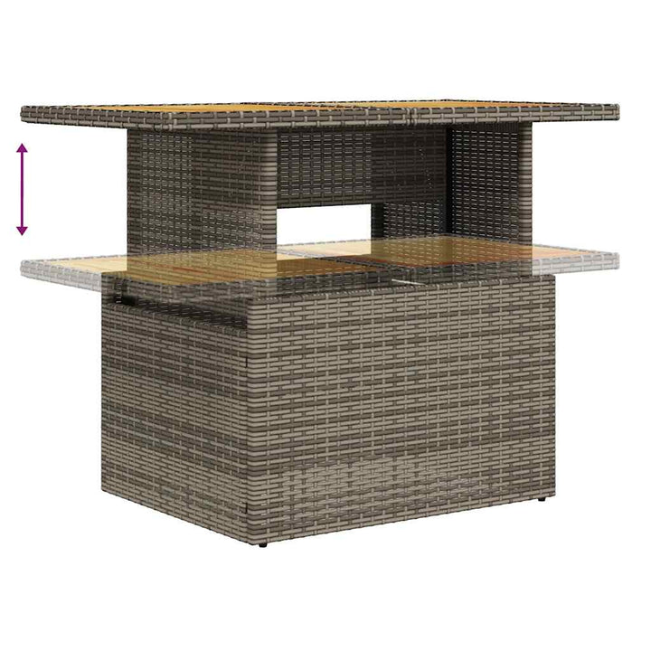 sofasæt til haven 7 dele med hynder polyrattan akacietræ sort