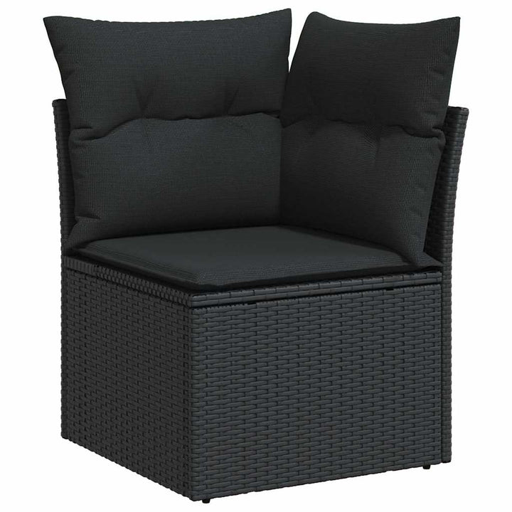 sofasæt til haven 8 dele med hynder polyrattan akacietræ sort