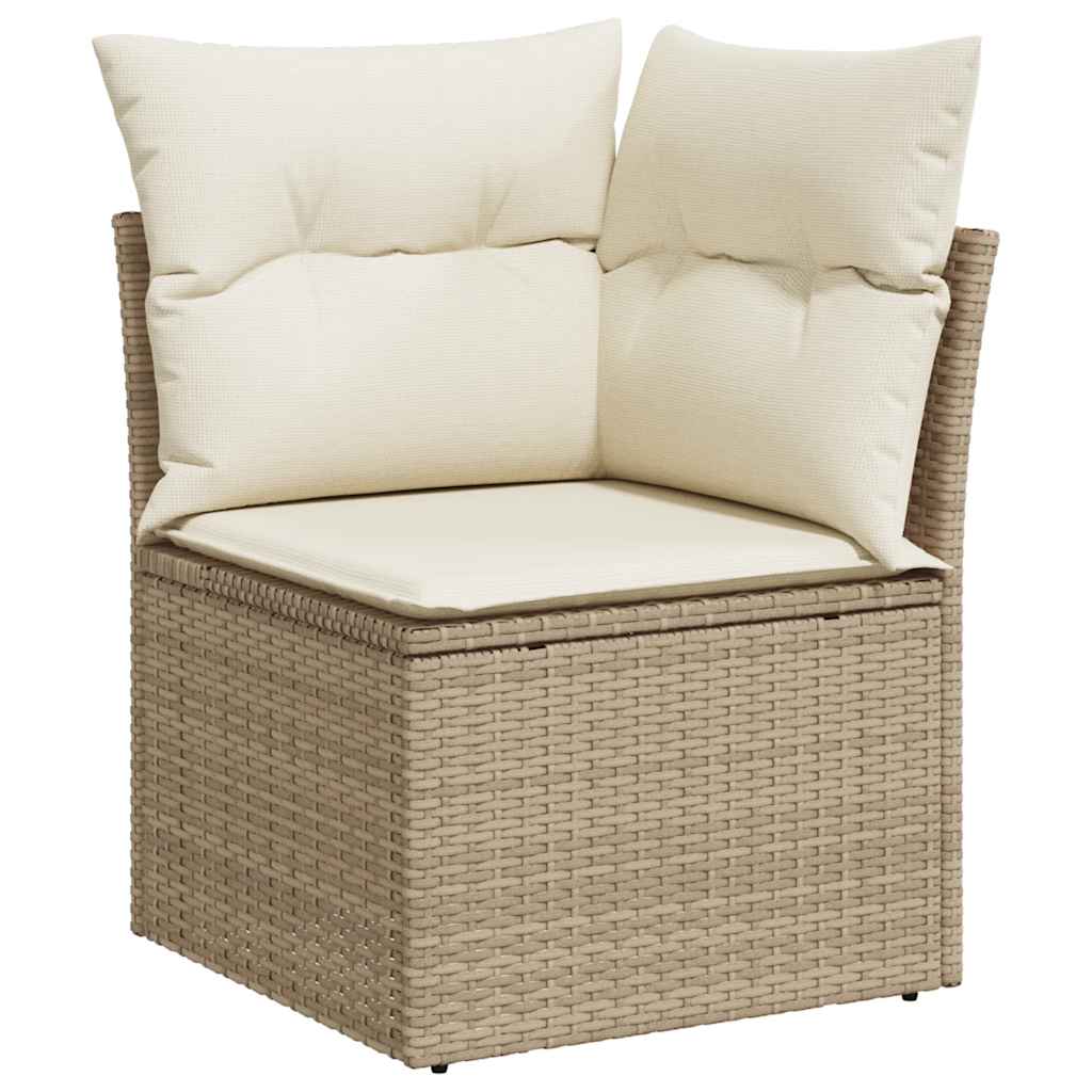sofasæt til haven 8 dele med hynder polyrattan akacietræ beige