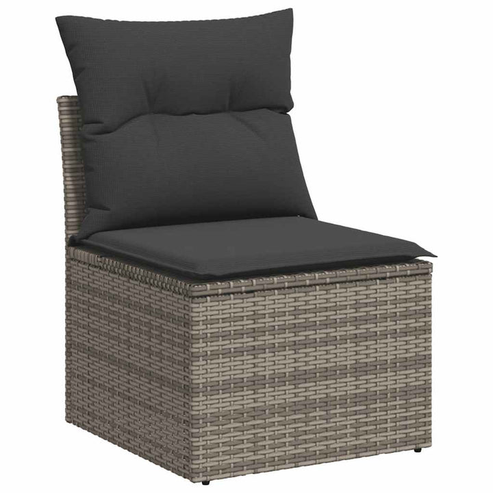 sofasæt til haven 8 dele med hynder polyrattan akacietræ grå