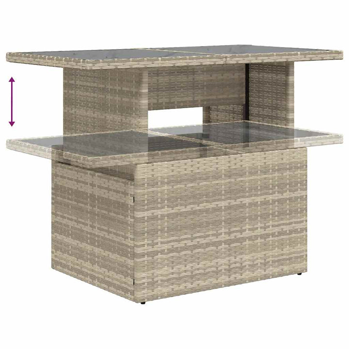 sofasæt til haven 7 dele med hynder polyrattan lysegrå