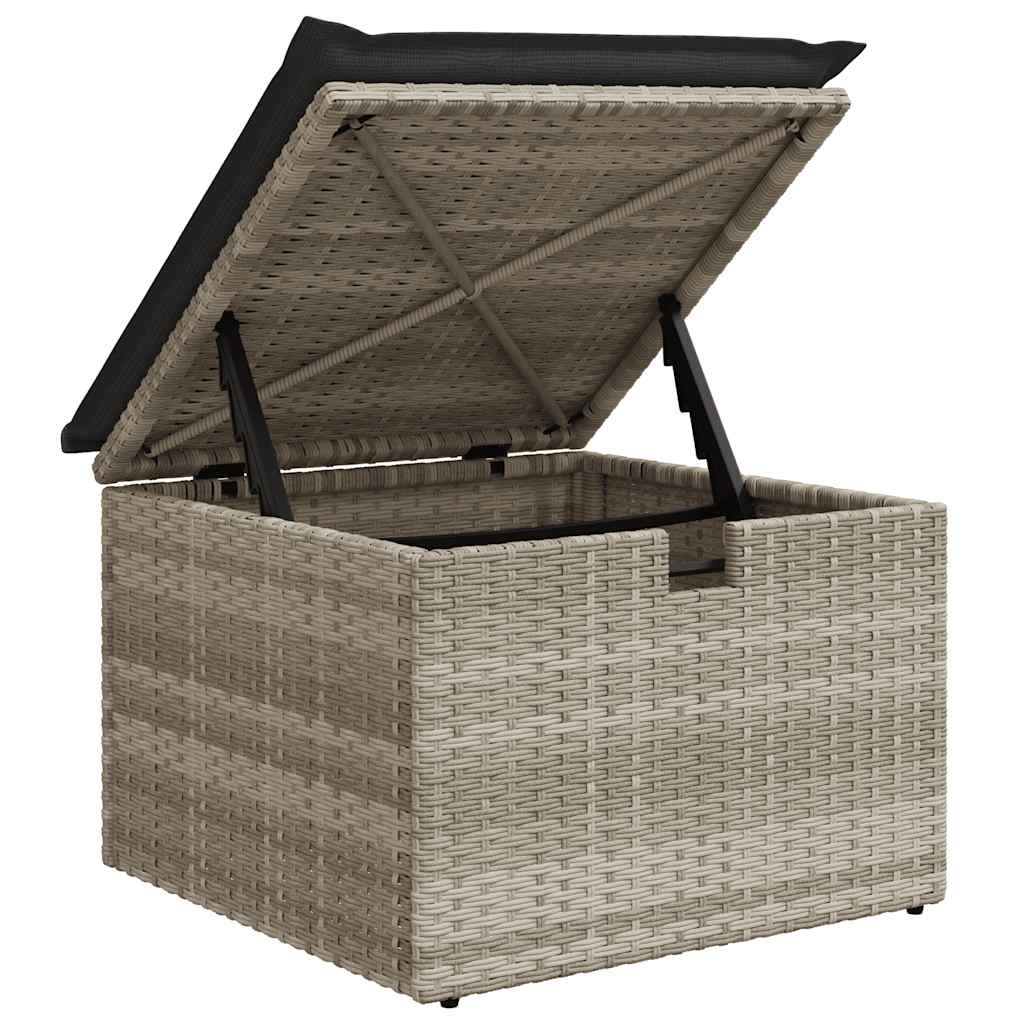 sofasæt til haven 7 dele med hynder polyrattan lysegrå