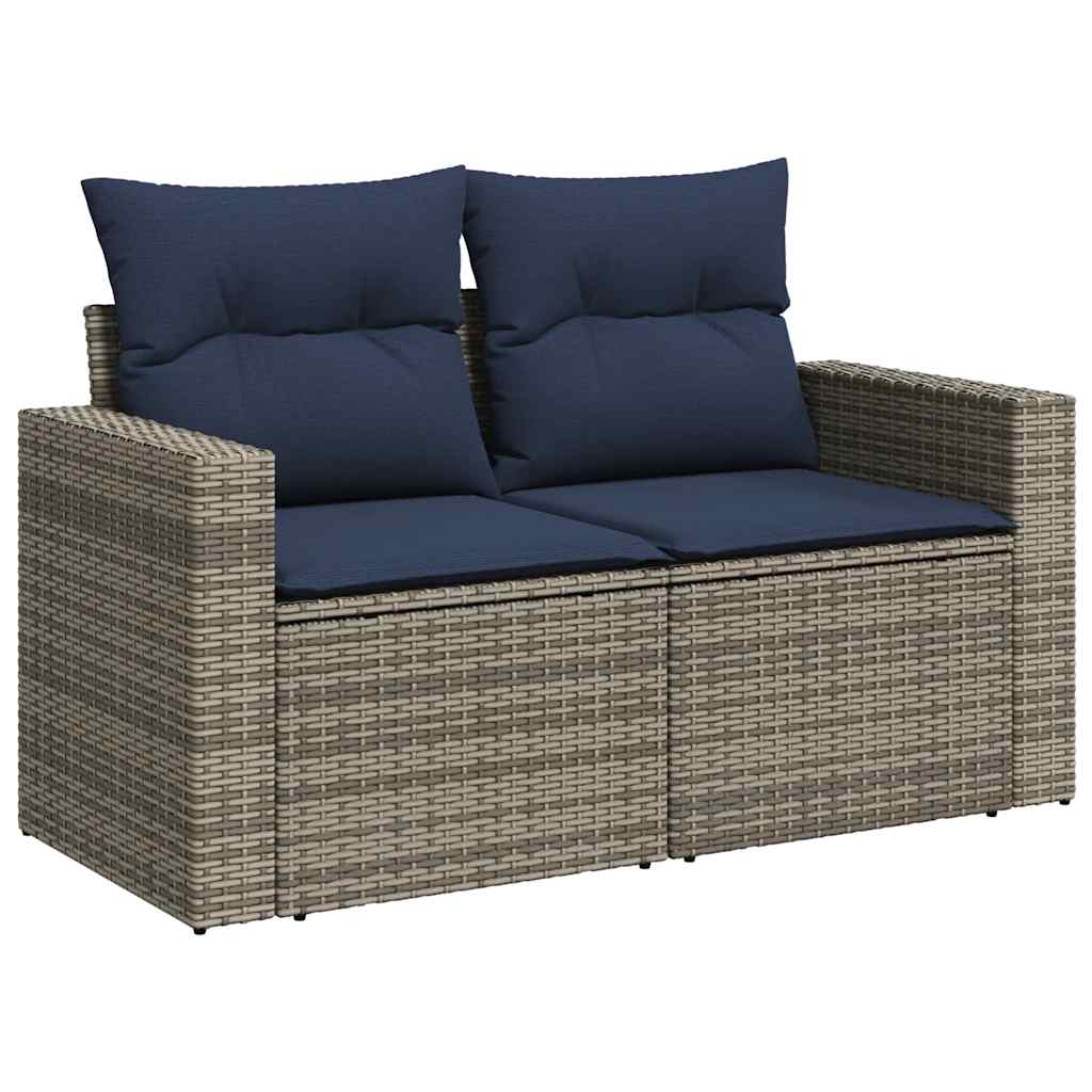 sofasæt til haven 8 dele med hynder polyrattan akacietræ grå