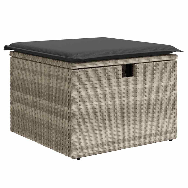 sofasæt til haven 7 dele med hynder polyrattan lysegrå