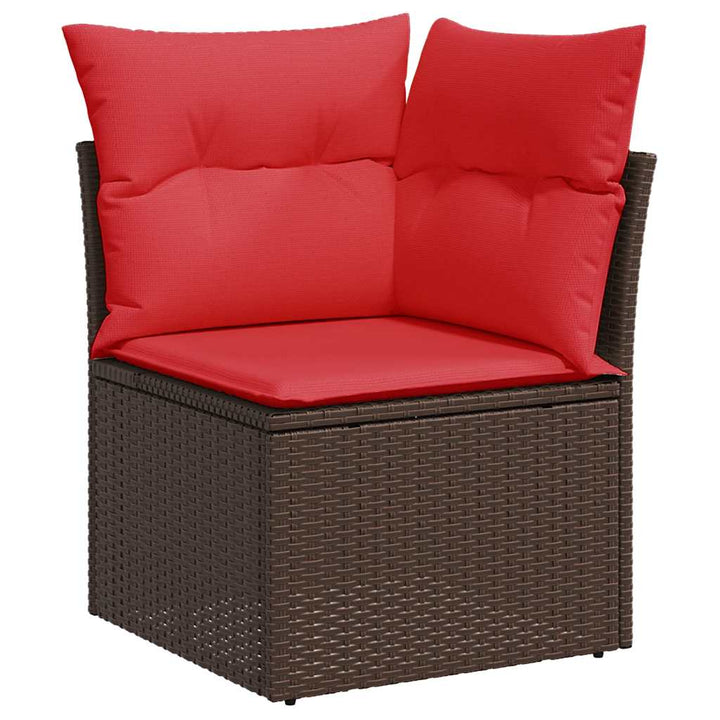 sofasæt til haven 8 dele med hynder polyrattan akacietræ sort