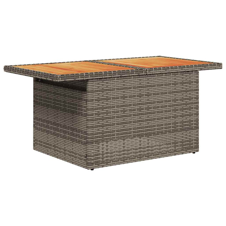 sofasæt til haven 7 dele med hynder polyrattan akacietræ sort