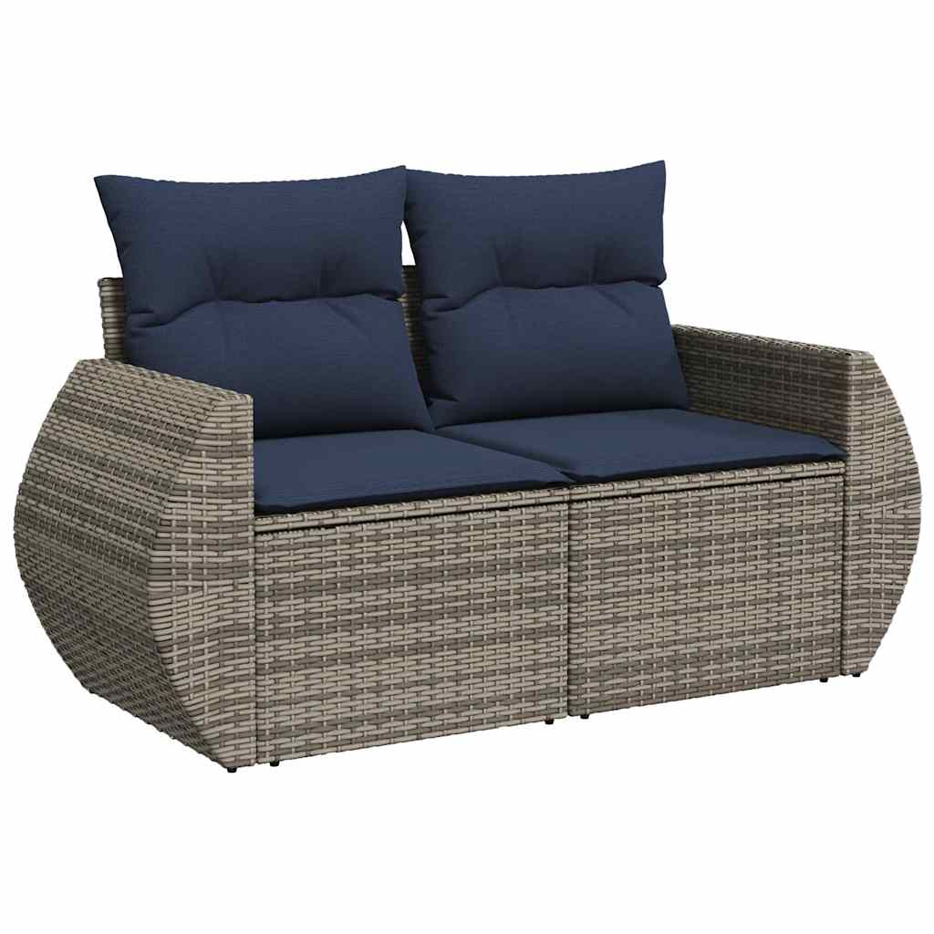 sofasæt til haven 8 dele med hynder polyrattan akacietræ grå