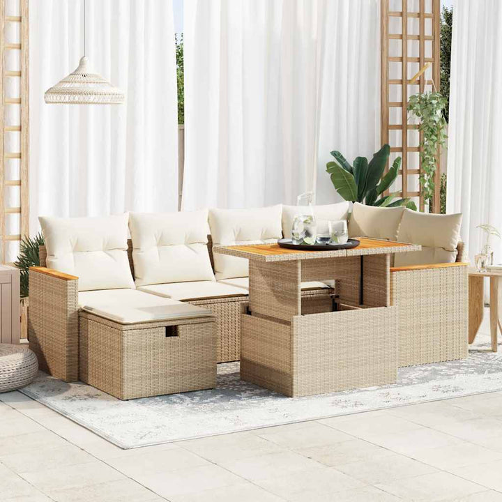 sofasæt til haven 8 dele med hynder polyrattan beige