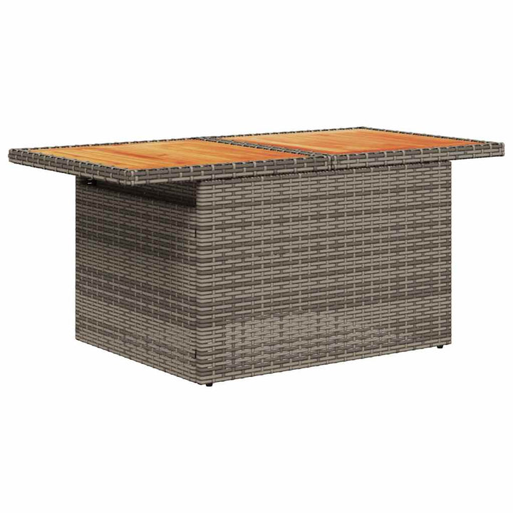 sofasæt til haven 7 dele med hynder polyrattan akacietræ grå