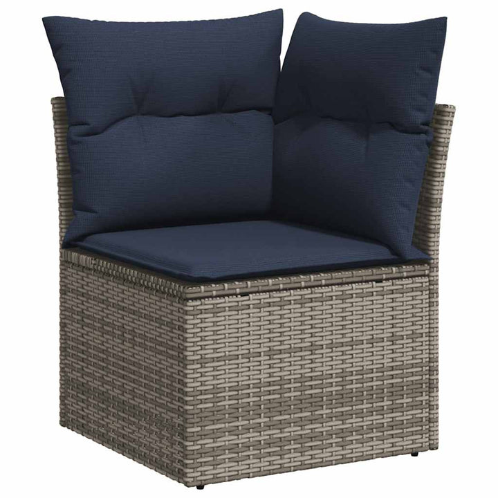 sofasæt til haven 8 dele med hynder polyrattan akacietræ grå