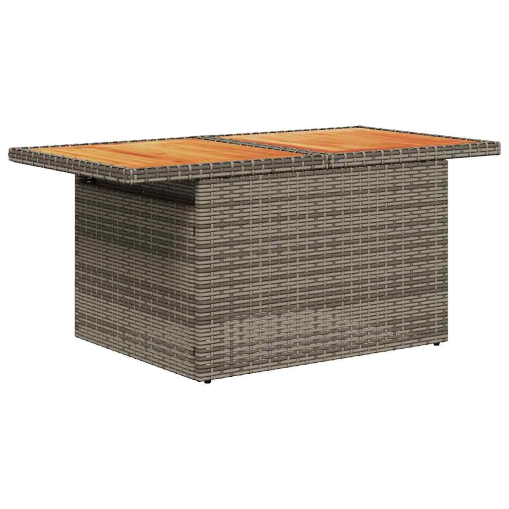sofasæt til haven 8 dele med hynder polyrattan akacietræ grå