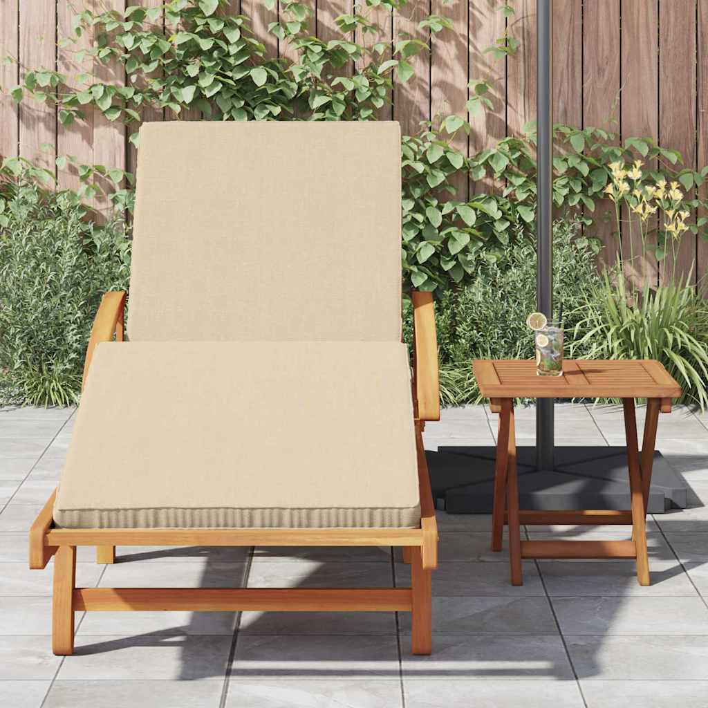 Solstol med pude Beige 200 x 67 x 84cm Massivt akacietræ