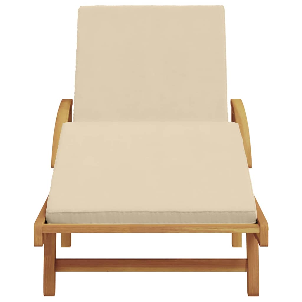 Solstol med pude Beige 200 x 67 x 84cm Massivt akacietræ