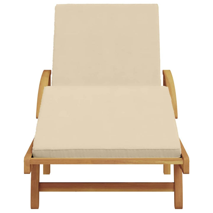 Solstol med pude Beige 200 x 67 x 84cm Massivt akacietræ