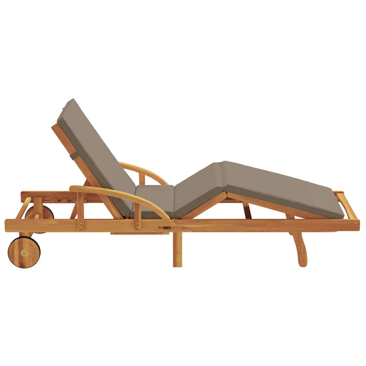 Solstol med pude Gråbrun 200 x 67 x 84cm Massivt akacietræ