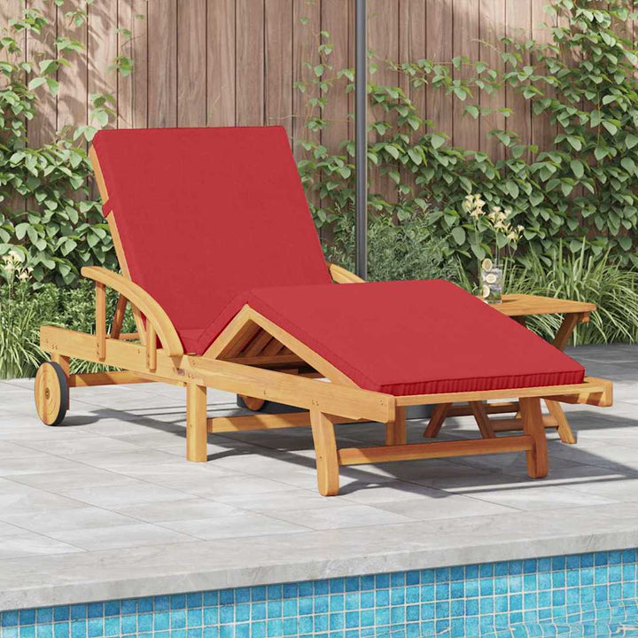 Solstol med pude 1-person Rød 200 x 67 x 84cm Massivt akacietræ