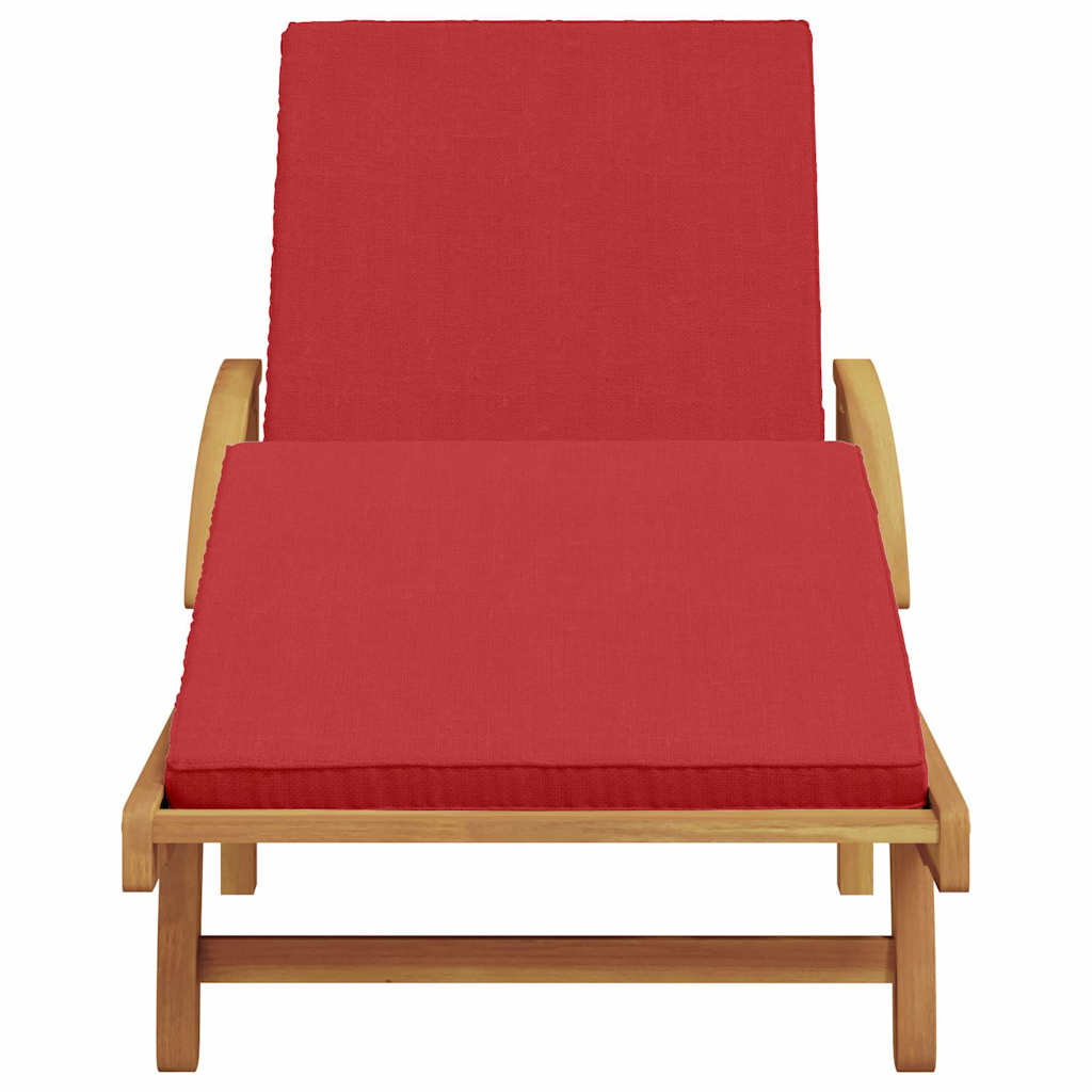 Solstol med pude 1-person Rød 200 x 67 x 84cm Massivt akacietræ