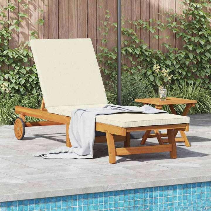 Solstol med pude Brun 63 x 199 x 85cm Massivt akacietræ