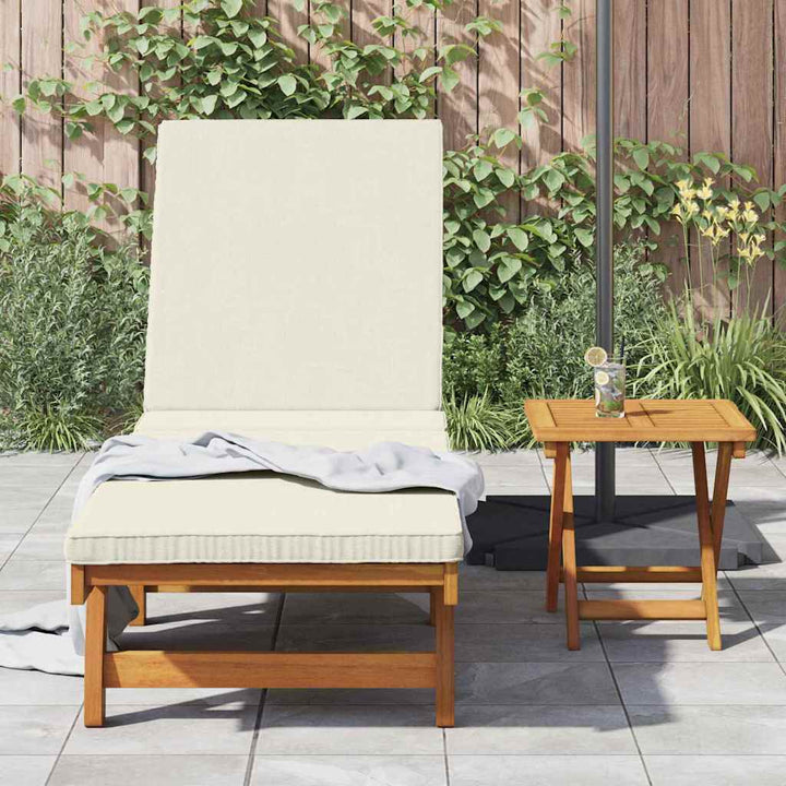 Solstol med pude Brun 63 x 199 x 85cm Massivt akacietræ