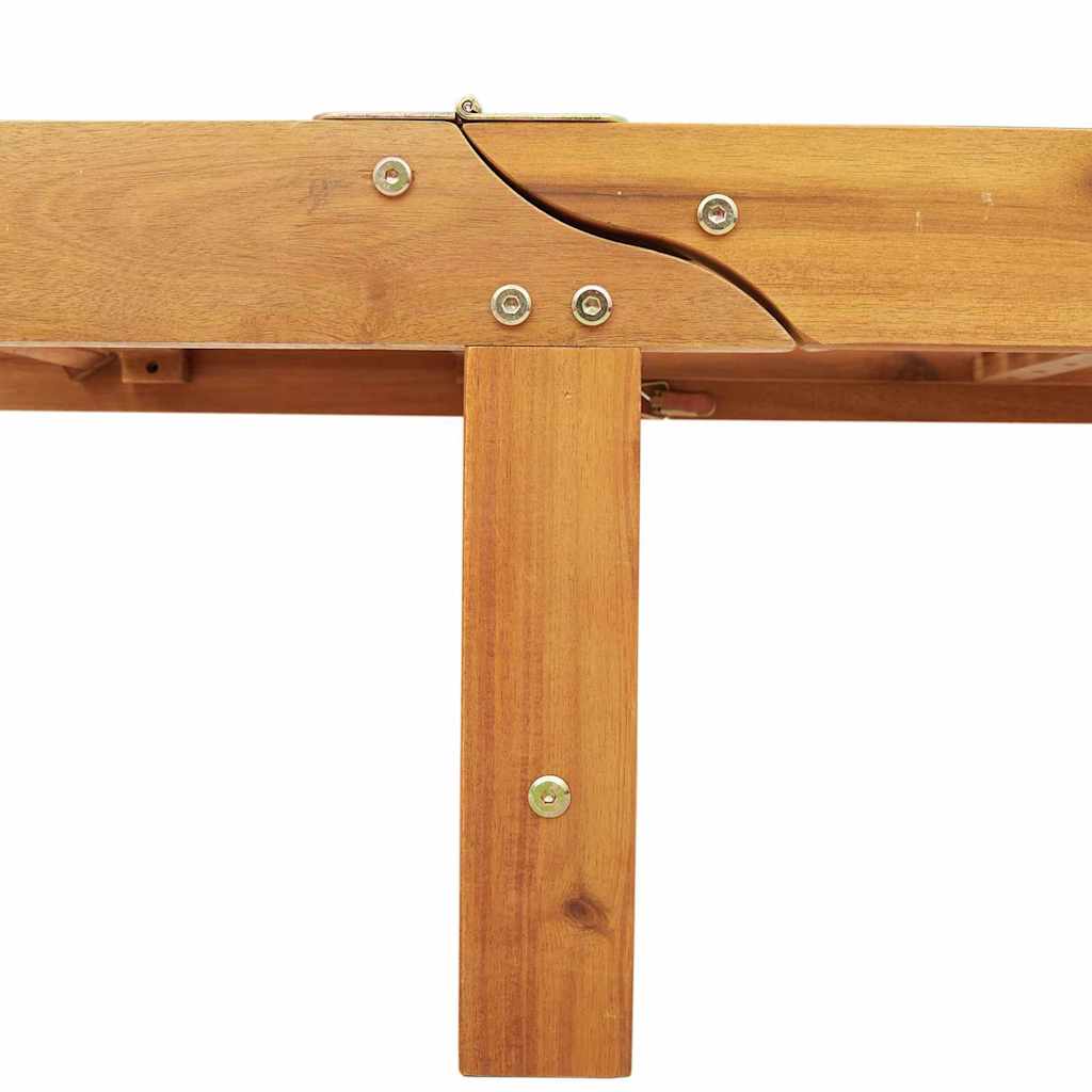 Solstol med pude Brun 63 x 199 x 85cm Massivt akacietræ