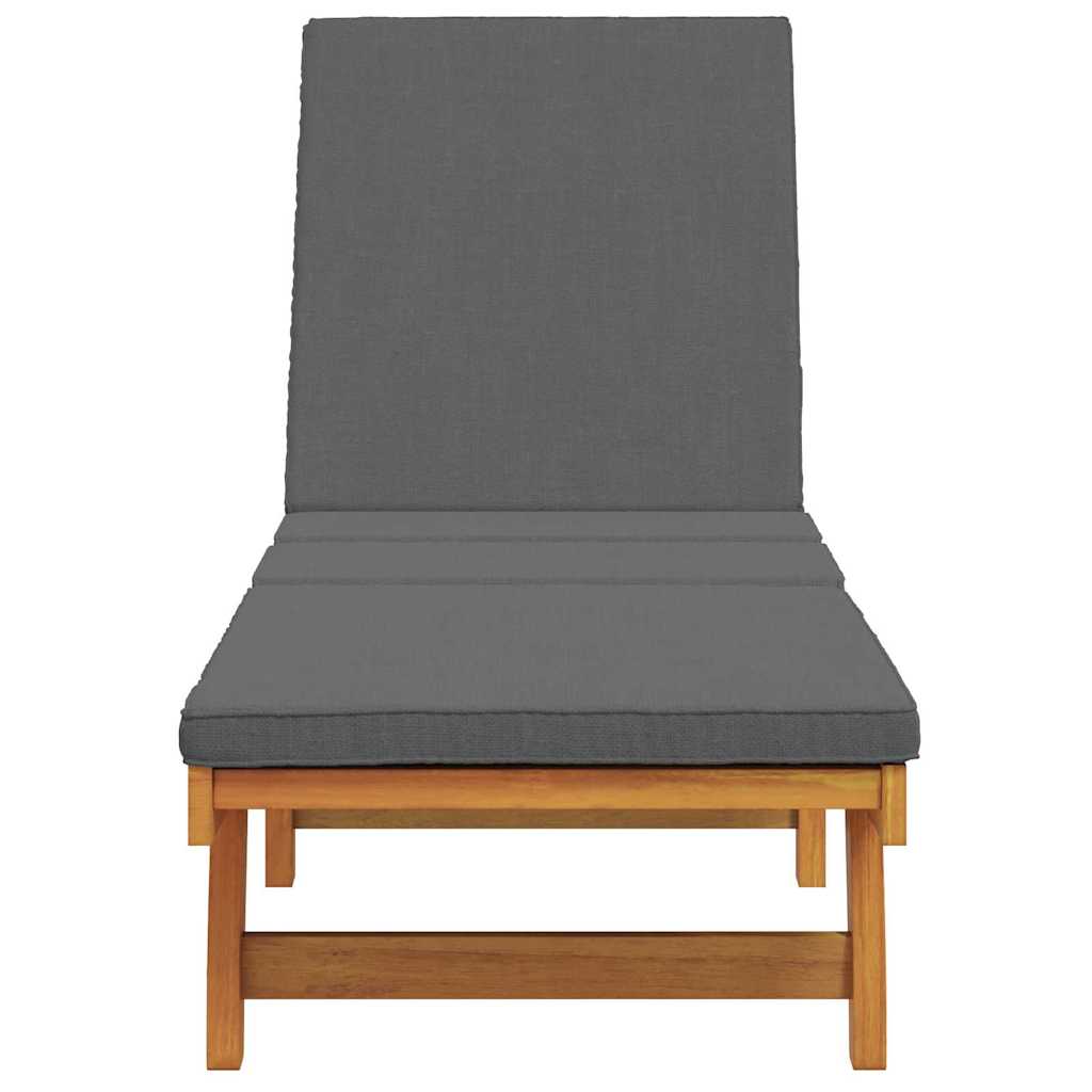 Solstol med pude Brun 63 x 199 x 85cm Massivt akacietræ