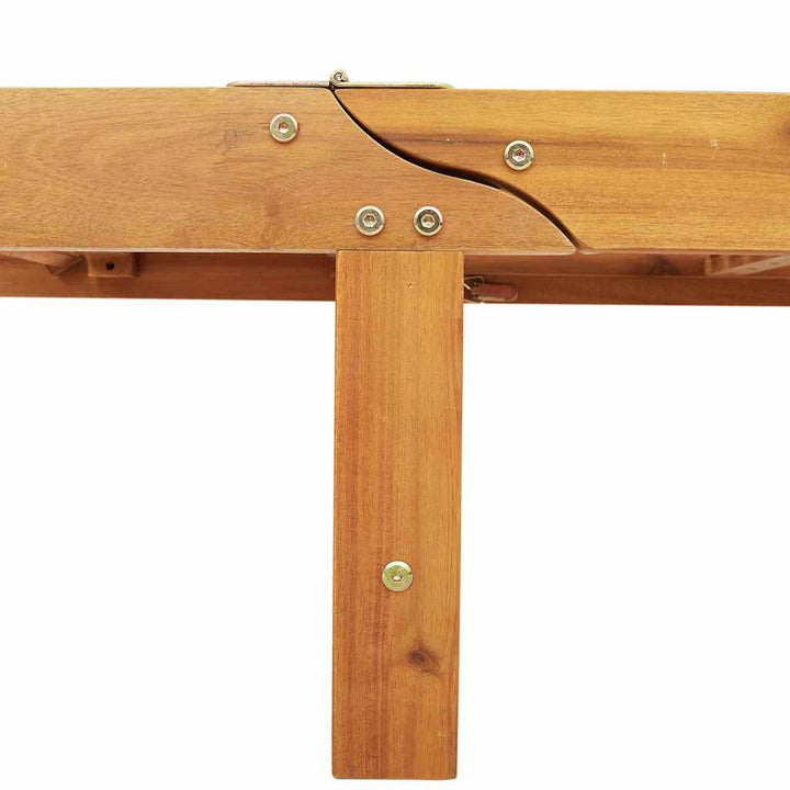 Solstol med pude Brun 63 x 199 x 85cm Massivt akacietræ