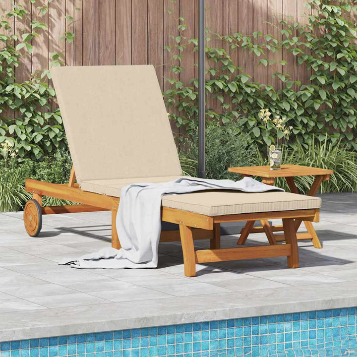 Solstol med pude Brun 63 x 199 x 85cm Massivt akacietræ