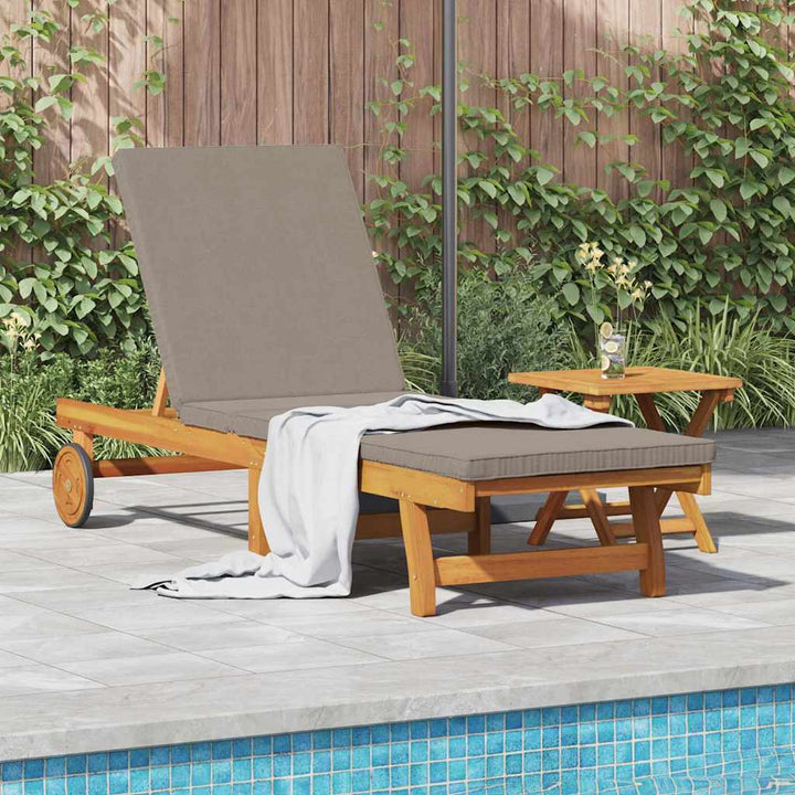 Solstol med pude Brun 63 x 199 x 85cm Massivt akacietræ