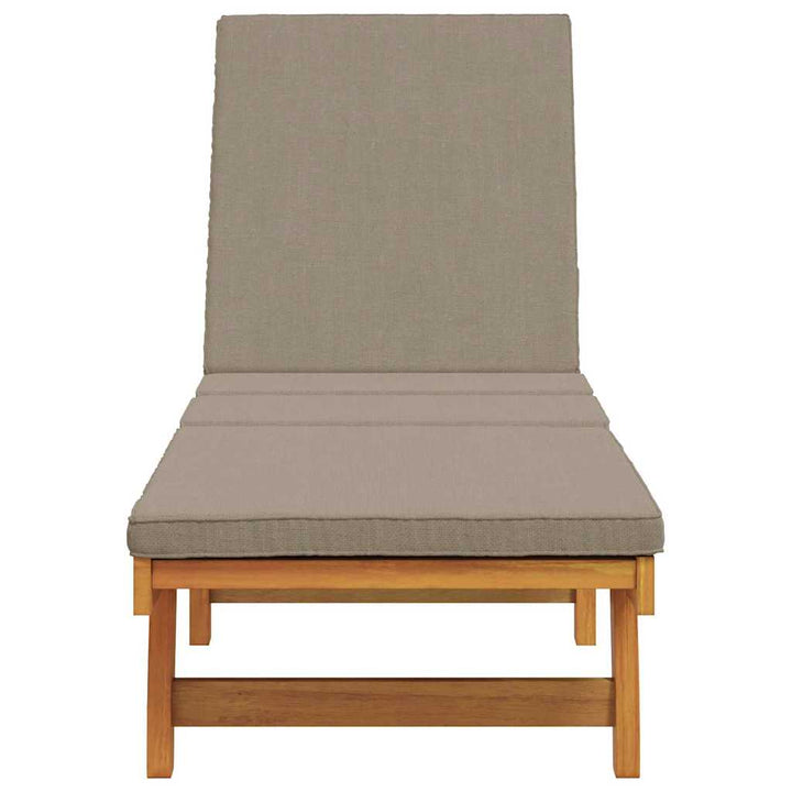 Solstol med pude Brun 63 x 199 x 85cm Massivt akacietræ