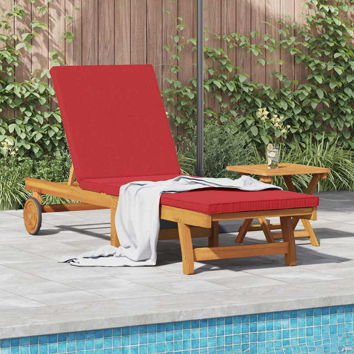 Solstol med pude Brun 63 x 199 x 85cm Massivt akacietræ
