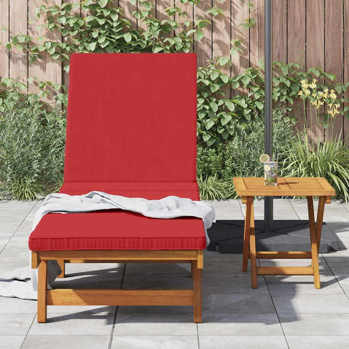 Solstol med pude Brun 63 x 199 x 85cm Massivt akacietræ
