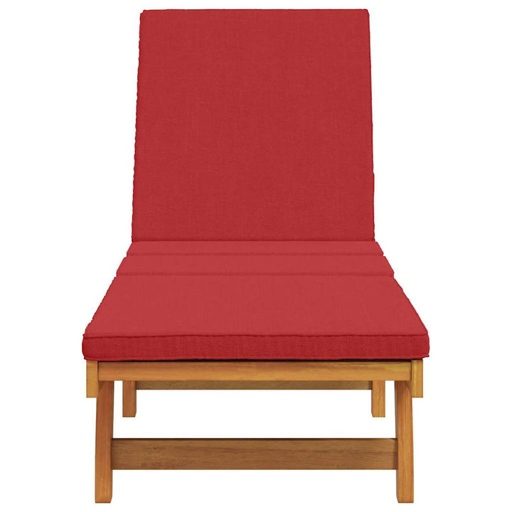 Solstol med pude Brun 63 x 199 x 85cm Massivt akacietræ